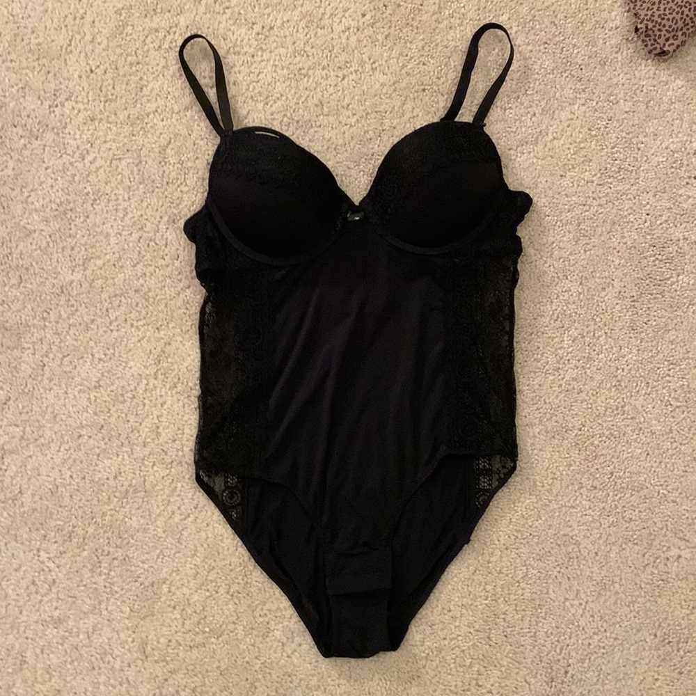 Black lace size small bodysuit
